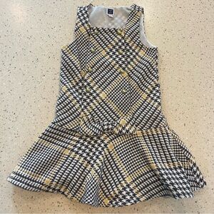 Janie and Jack Houndstooth Dress in Black, White, and Yellow